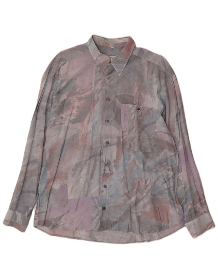 Camicia da uomo con motivo astratto Club D'Amingo taglia 43/44 XL multicolore