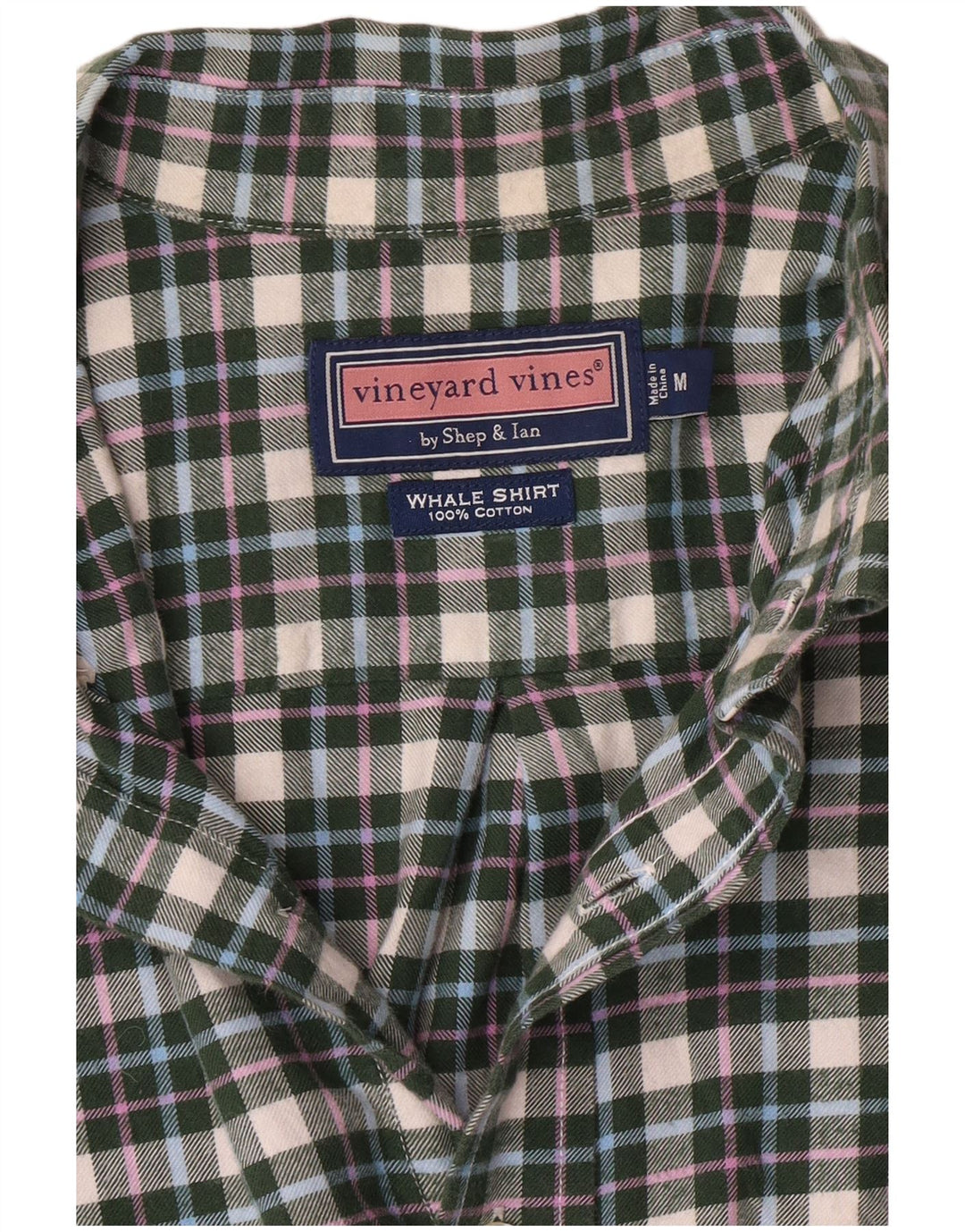 Vineyard Vines Camicia da uomo in flanella di cotone preppy a quadri verde medio