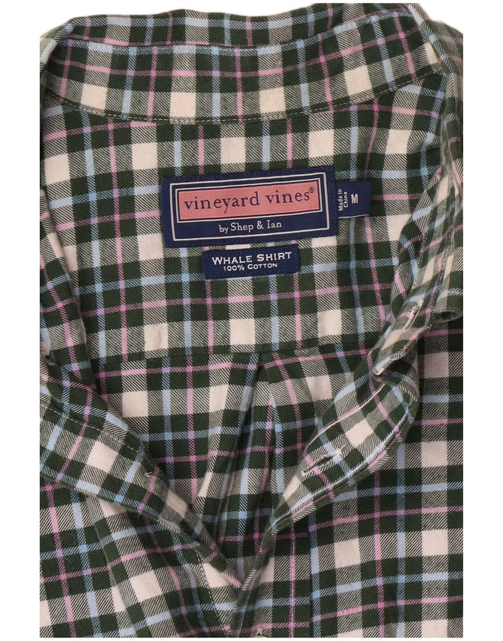 Vineyard Vines Camicia da uomo in flanella di cotone preppy a quadri verde medio