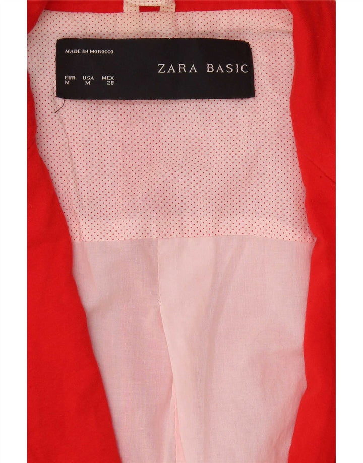Giacca blazer da donna a 1 bottone Zara UK 12 acetato rosso medio