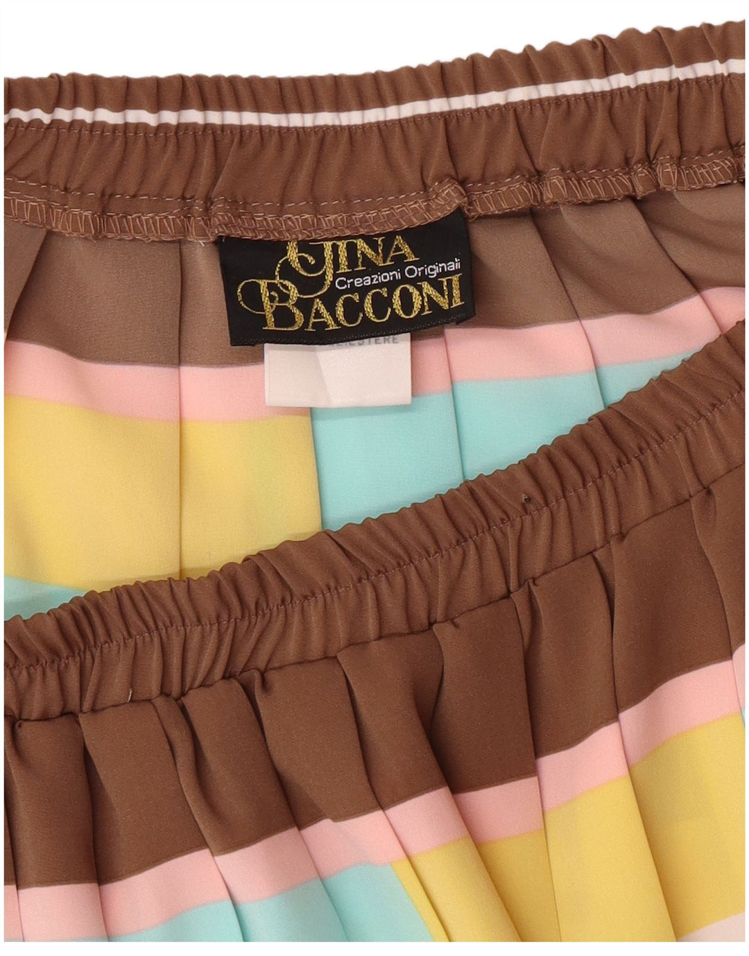 Gonna a pieghe da donna Gina Bacconi UK 16 Large W32 Marrone geometrico classico