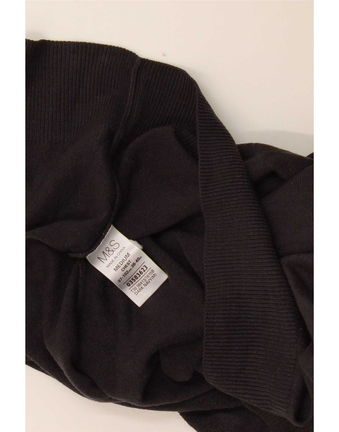 Maglione da uomo con scollo a V Marks & Spencer medio blu navy in acrilico