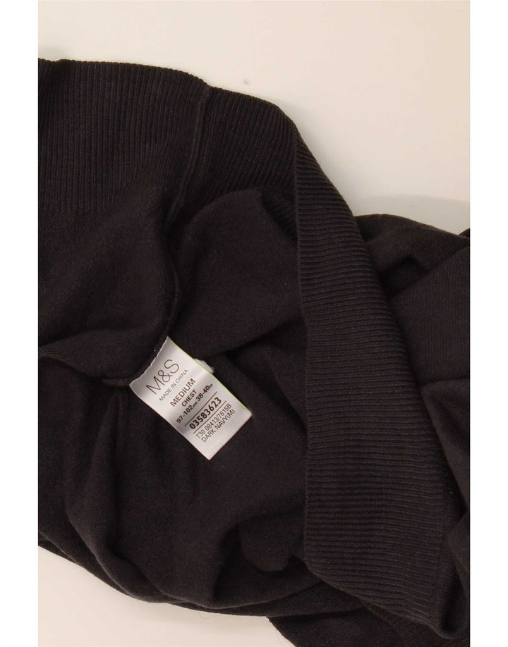 Maglione da uomo con scollo a V Marks & Spencer medio blu navy in acrilico