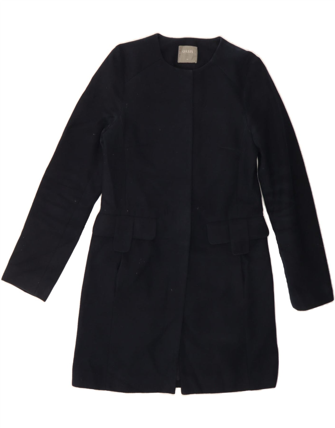 OASIS Womens Overcoat UK 6 XS Navy Blue Polyester Vintage Oasis and Second-Hand Oasis from Messina Hembry 