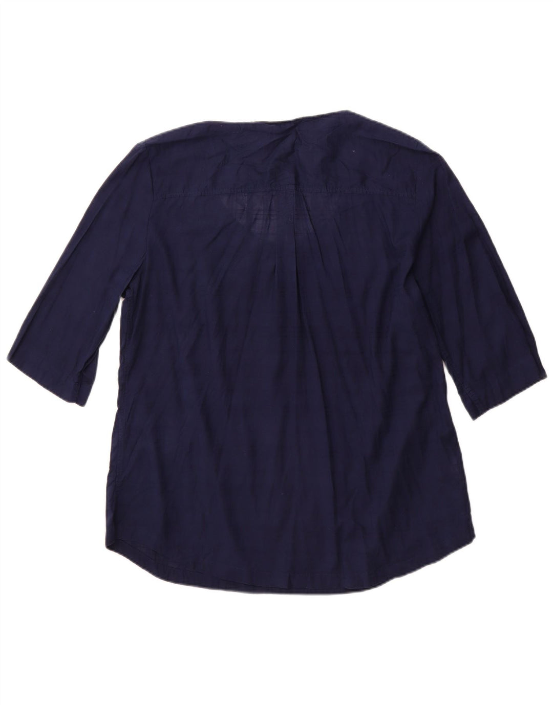 EDDIE BAUER Camicetta da donna con maniche a 3/4 Top UK 18 XL Cotone blu navy