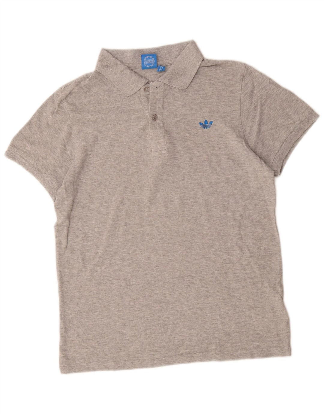 Polo Adidas da uomo in cotone mélange grigio medio