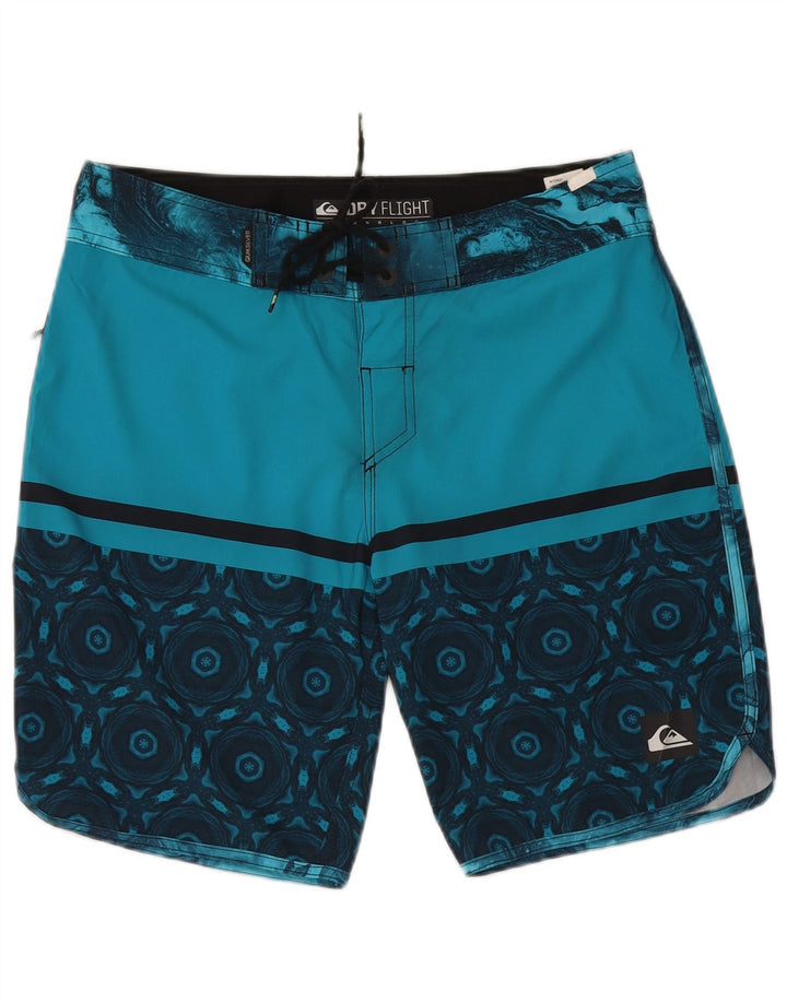 Pantaloncini da bagno da uomo Quiksilver piccoli in poliestere geometrico blu
