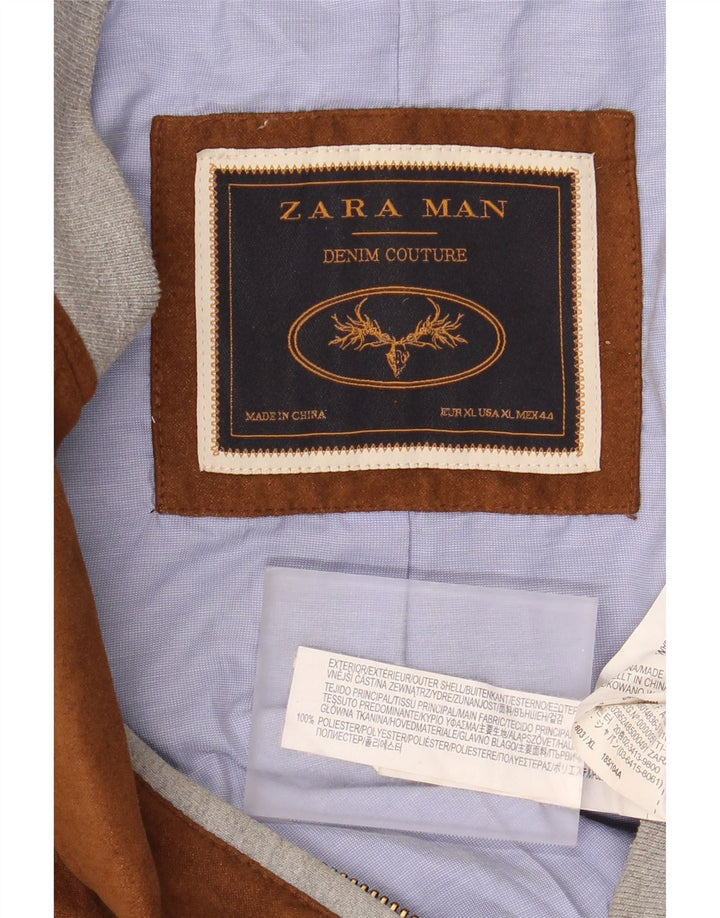 Giacca da ginnastica da uomo Zara XL in poliestere marrone