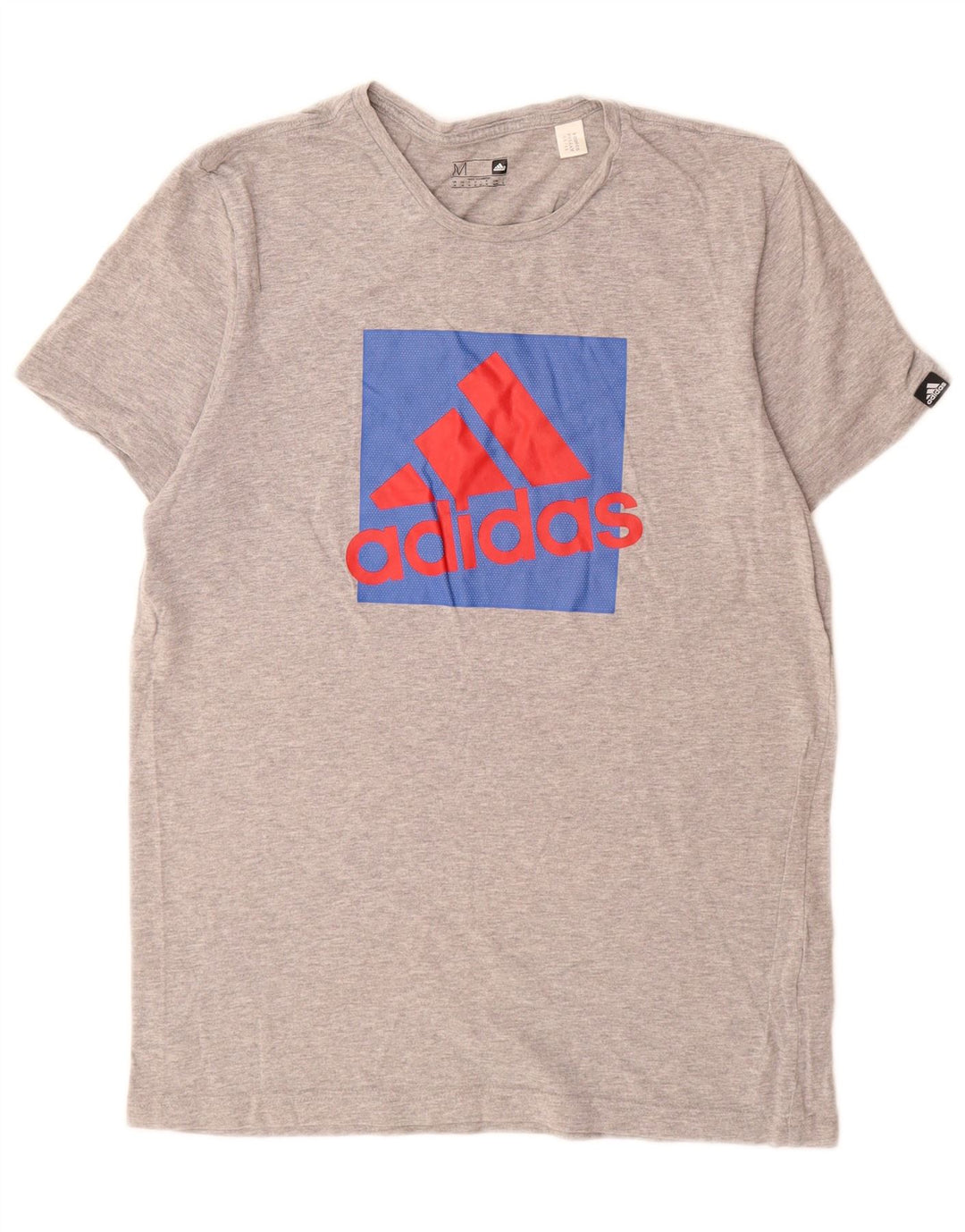T-shirt grafica da uomo Adidas Top in cotone chiazzato grigio medio