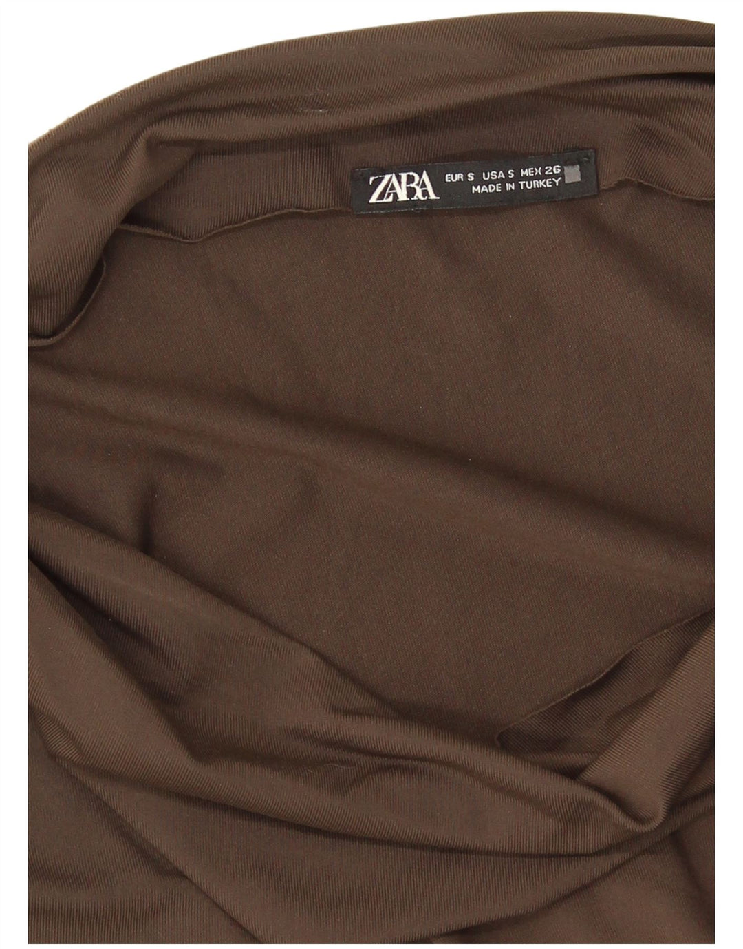 Top Zara da donna con spalle scoperte UK 8 piccolo marrone