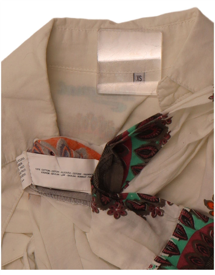Camicia grafica da donna DESIGUAL UK 6 XS cotone Paisley bianco