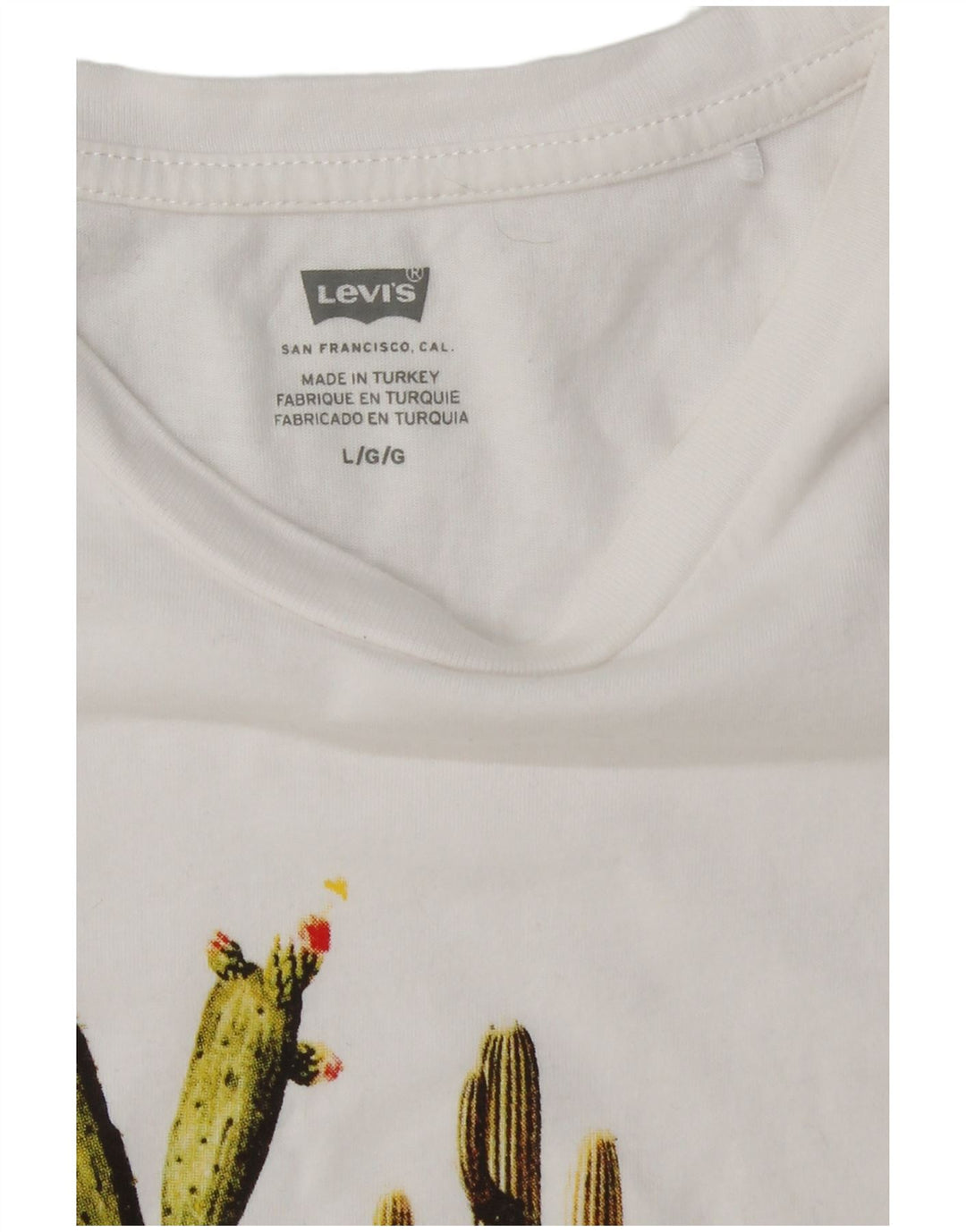 T-shirt grafica da donna LEVI'S Top UK 14 grande bianca