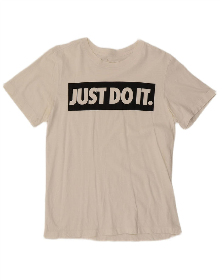 T-shirt grafica da uomo Nike Top Small in cotone bianco
