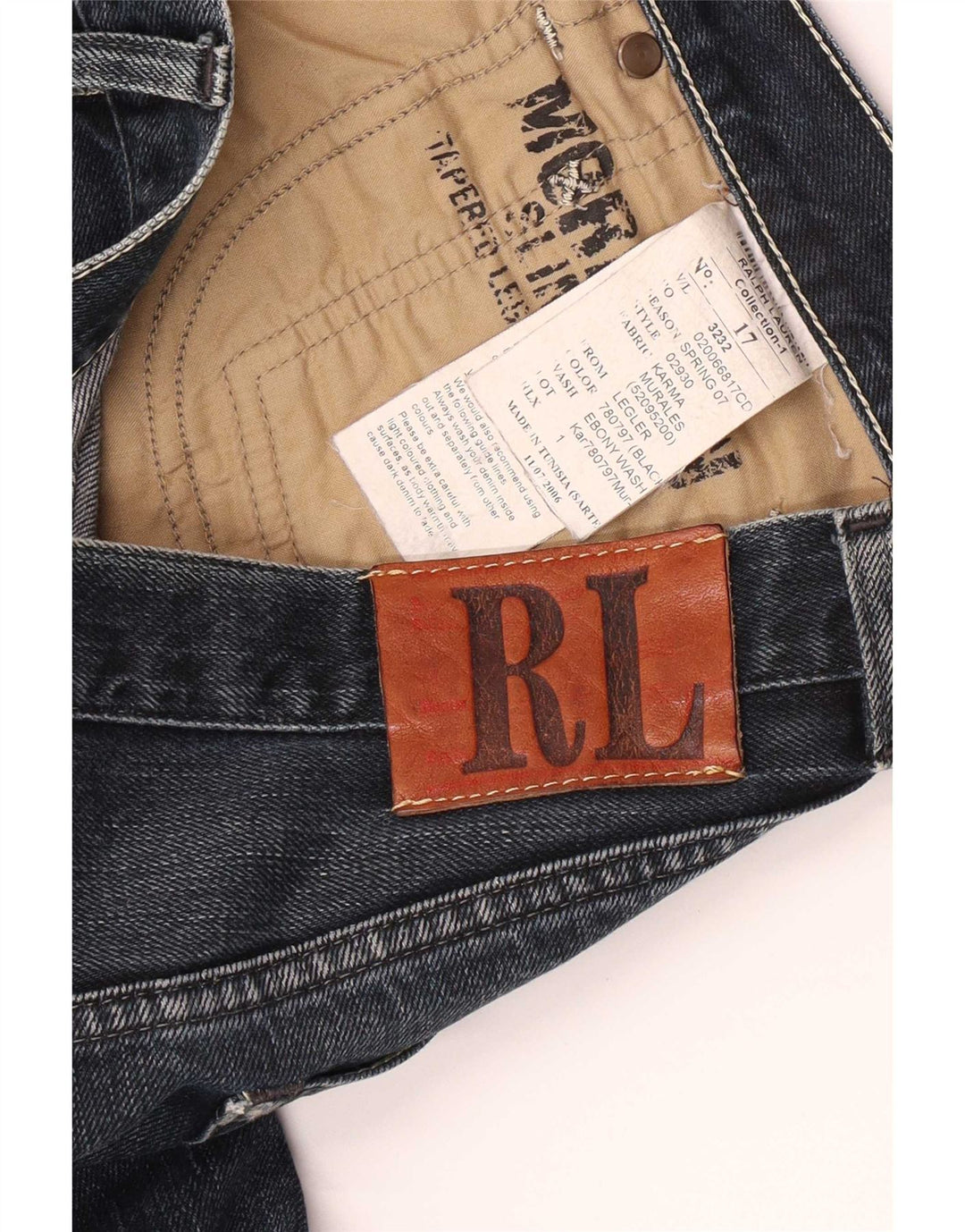 Jeans dritti da uomo Ralph Lauren W32 L32 Blu