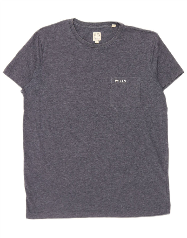 T-shirt da uomo Jack Wills Top in cotone screziato blu navy medio
