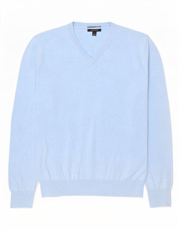 Maglione da uomo con scollo a V Marks & Spencer grande cotone blu