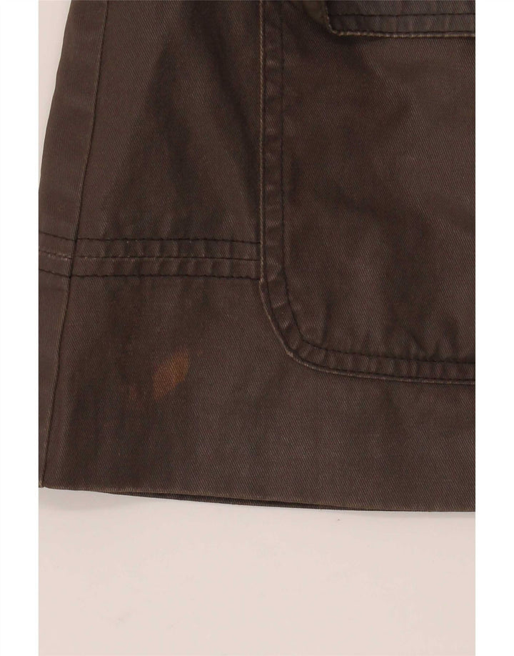 Giacca cerata oversize con cappuccio da donna Miss Selfridge UK 10 piccolo quadretto marrone