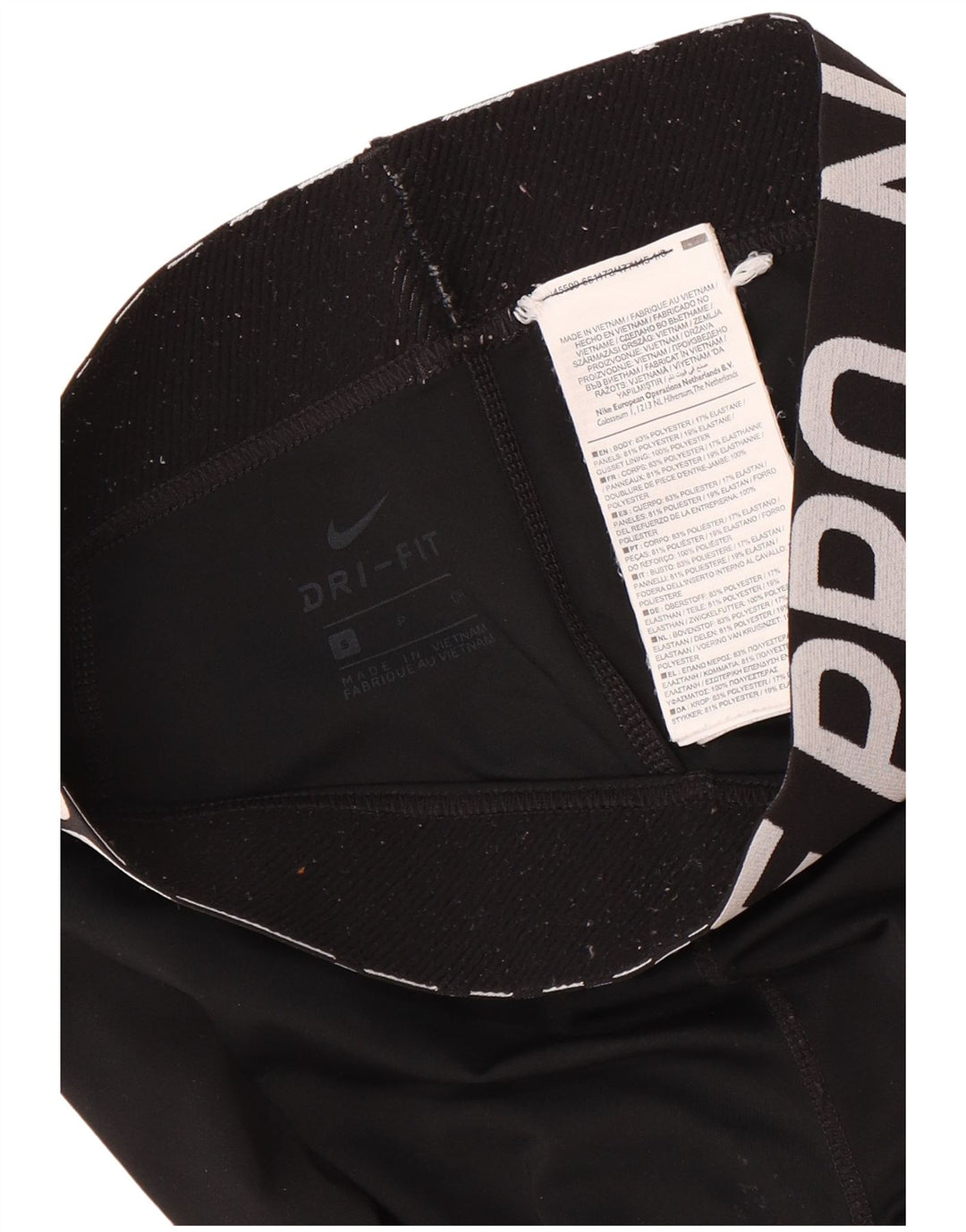 Leggings grafici Nike da donna Dri Fit UK 8 piccoli poliestere nero