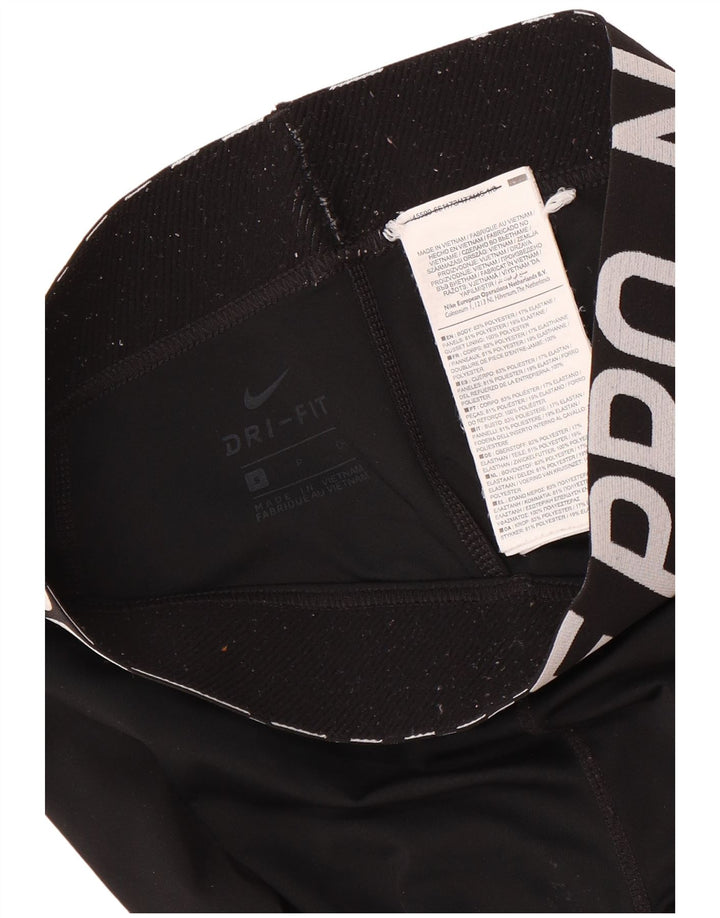 Leggings grafici Nike da donna Dri Fit UK 8 piccoli poliestere nero