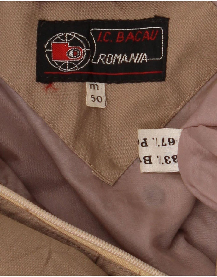 Giubbotto bomber oversize da uomo vintage EU 50 grande cotone marrone