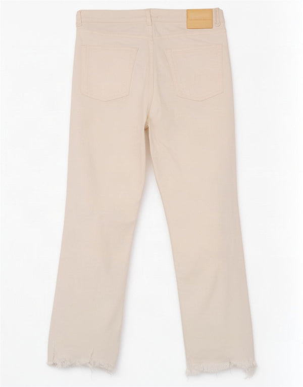 Jeans corti effetto invecchiato da donna Zara EU 42 Large W32 L24 cotone bianco
