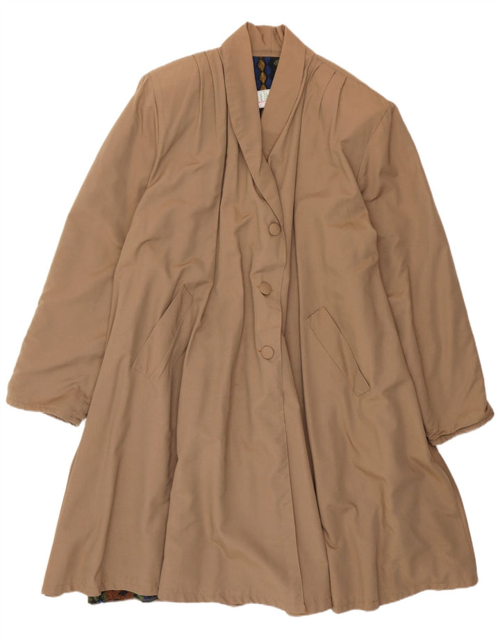 Cappotto vintage da donna UK 14 grande beige