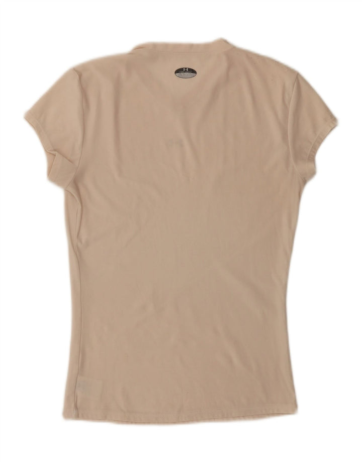 UNDER ARMOUR Womens T-Shirt Top UK 14 Large Off White Polyester