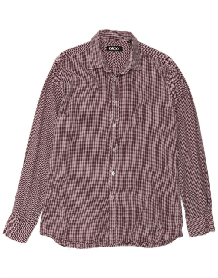 Camicia da uomo Dkny in cotone a quadretti bordeaux medio