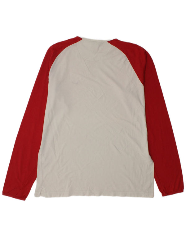 Maglia Nike da uomo a maniche lunghe UK 45/47 XL in cotone color block bianco