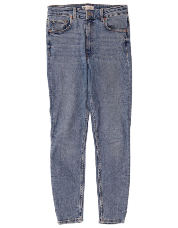 Jeans skinny a vita alta da donna Zara EU 38 Small W28 L27 Blu classico