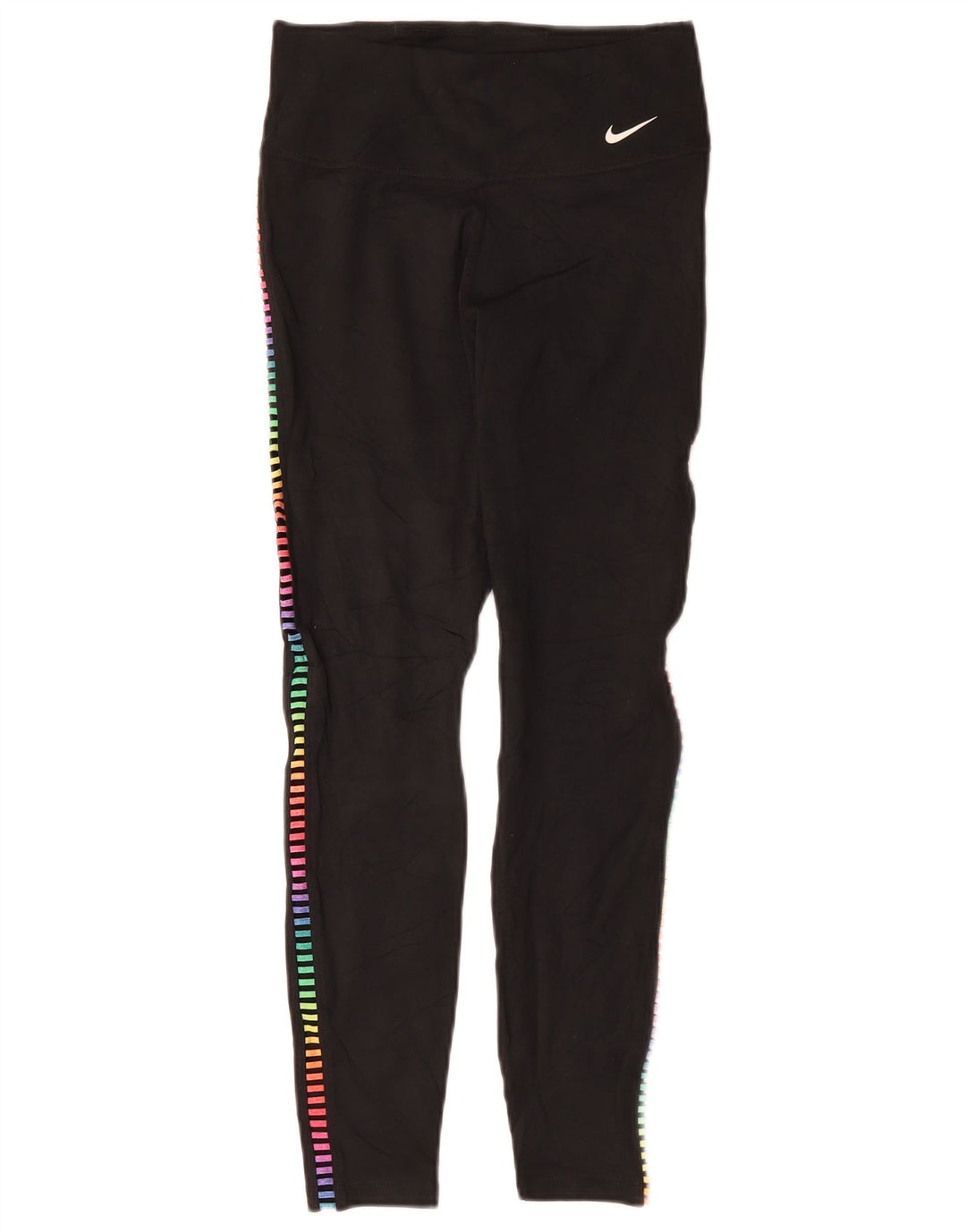 Leggings Nike Dri Fit da donna UK 8 Small Nero Poliestere geometrico