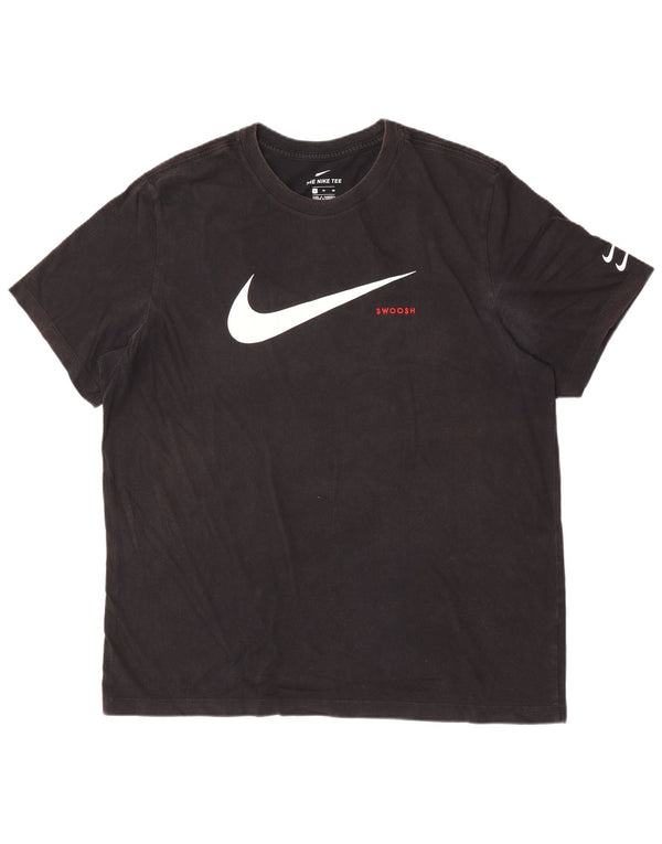 T-shirt grafica Nike Swoosh da uomo XL in cotone nero