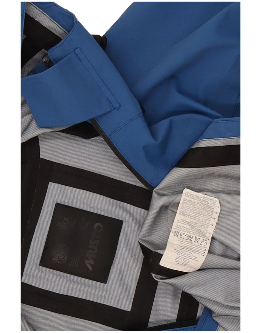 Giacca antipioggia da uomo con cappuccio Musto UK 38 blu medio in poliammide