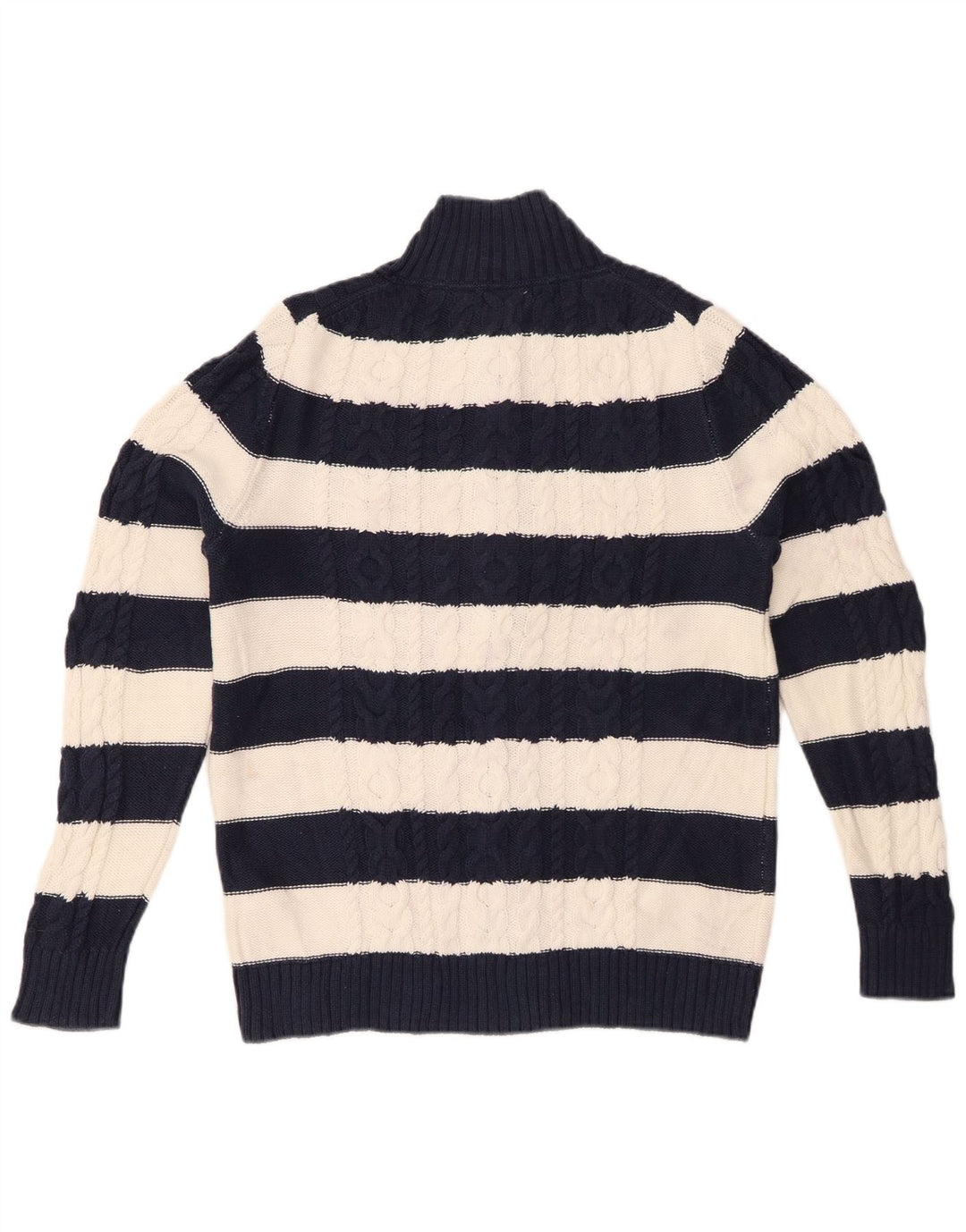 Maglione cardigan da donna L.L.BEAN UK 14 Cotone a righe blu navy medio