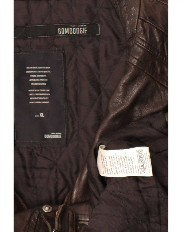 Bomboogie Giacca da pilota in pelle da uomo UK 42 XL Pelle marrone
