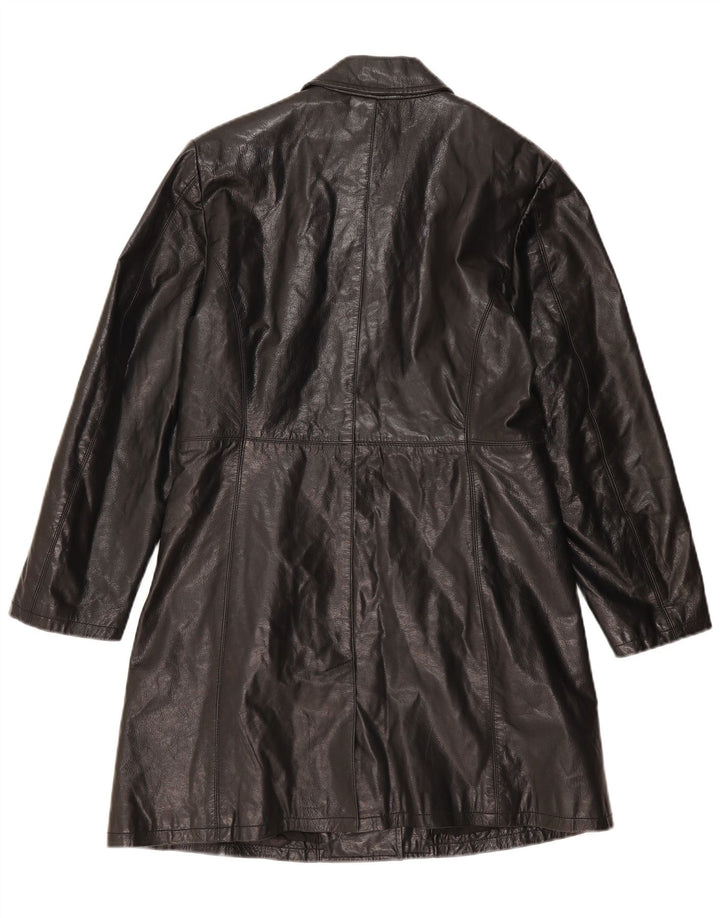 Cappotto In Pelle Donna Conbipel IT 44 Medio Pelle Nera