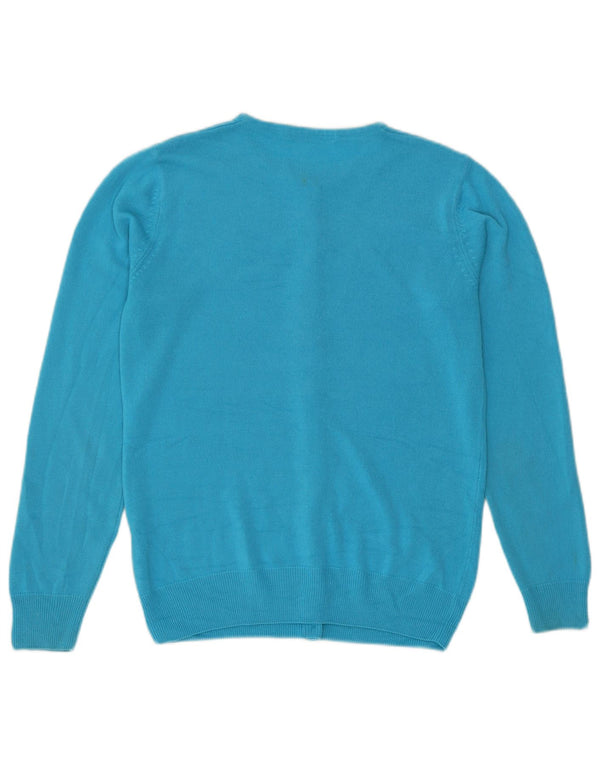 Maglione cardigan da donna Marks & Spencer UK 8 piccolo acrilico turchese