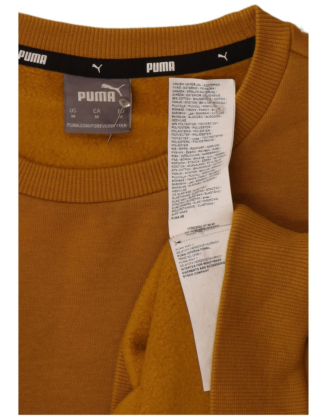 Felpa da uomo Puma Maglione in cotone giallo medio