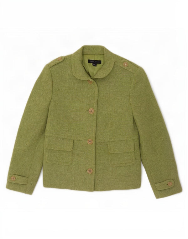 Giacca blazer militare a 4 bottoni da donna Banana Republic UK 12 verde medio