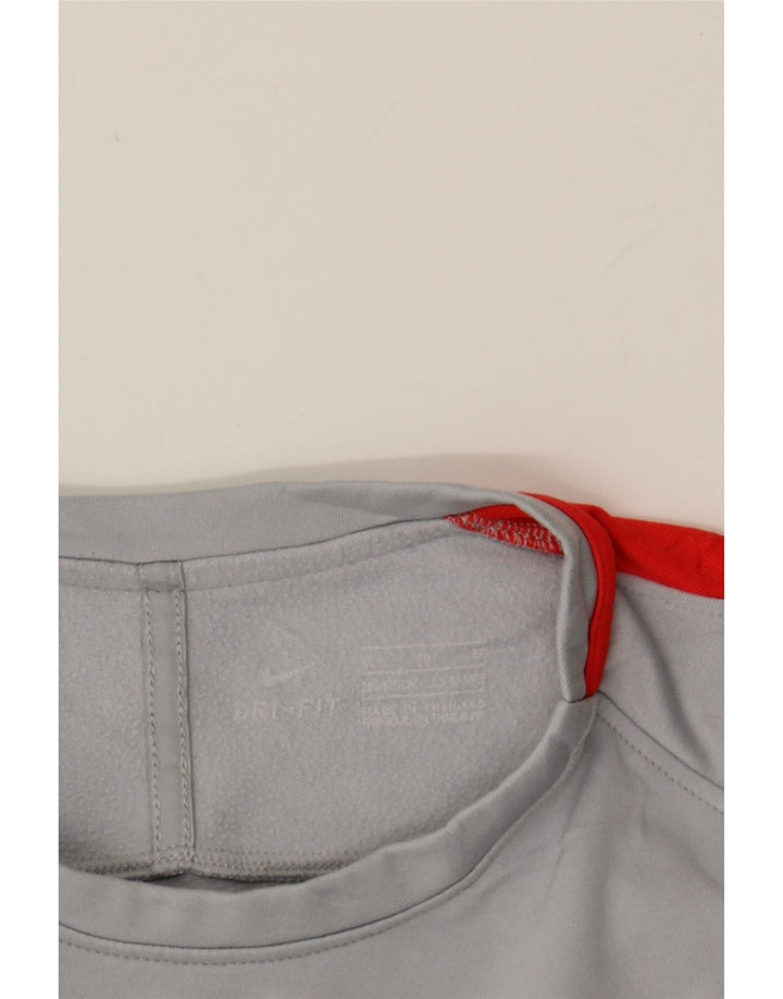 NIKE Top Dri Fit da donna a maniche lunghe UK 14 Poliestere grigio medio