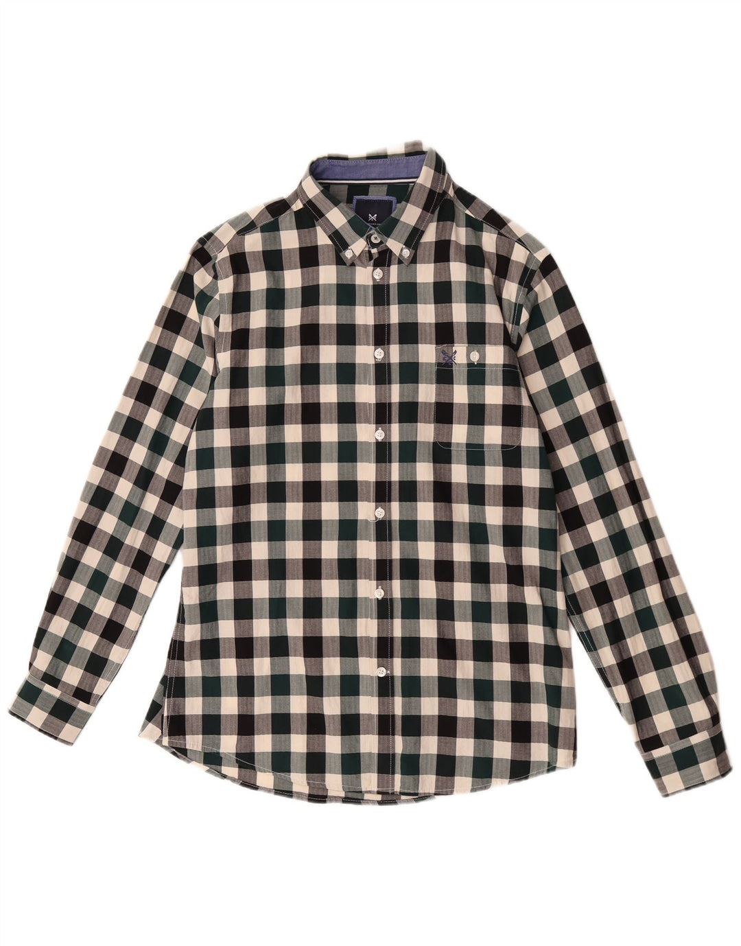 Crew Clothing Camicia slim fit da uomo in cotone a quadretti multicolore medio