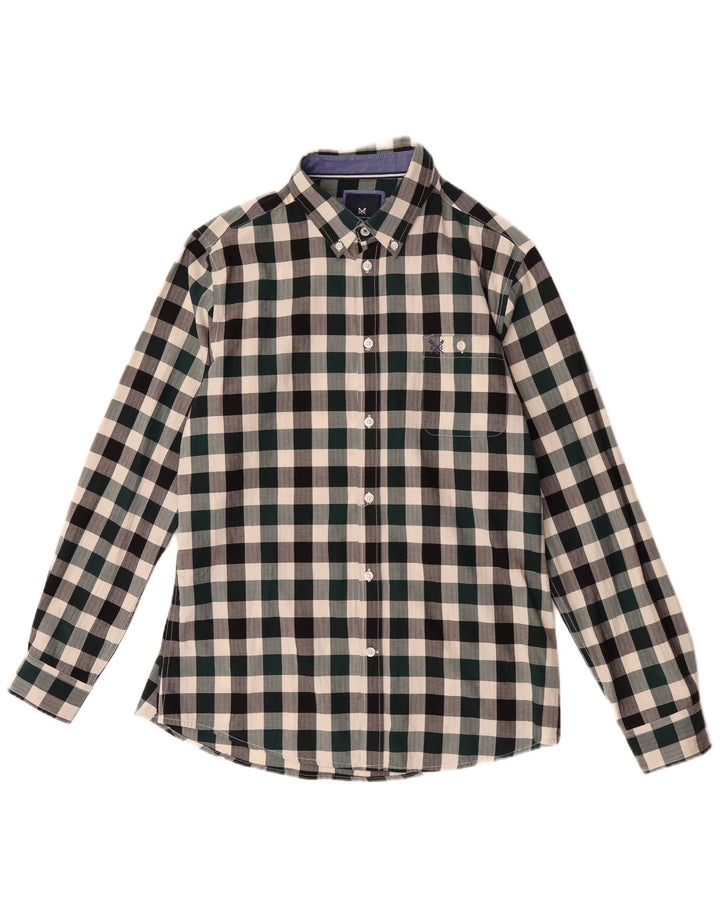 Crew Clothing Camicia slim fit da uomo in cotone a quadretti multicolore medio