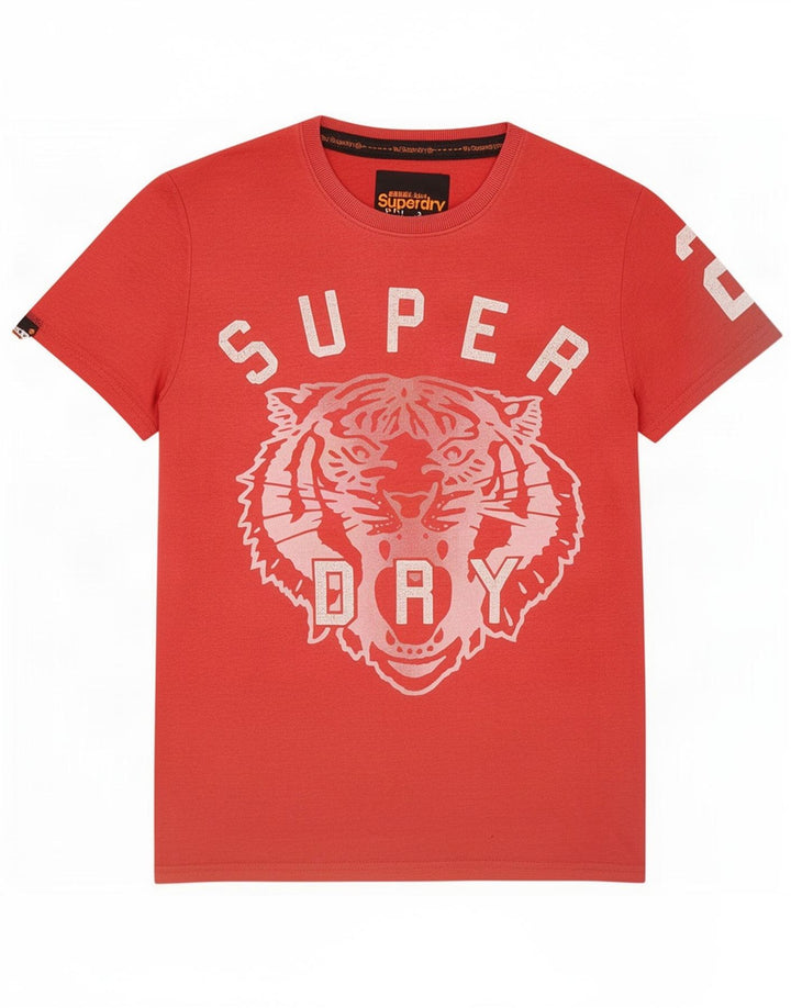 T-shirt grafica da uomo Superdry Top in cotone rosso medio
