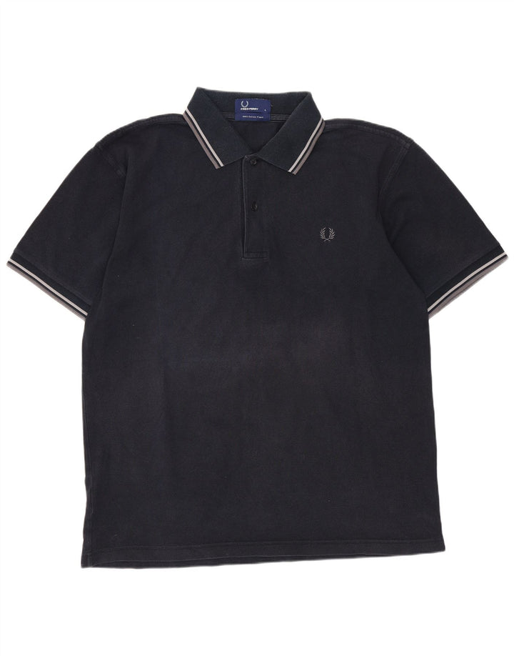 Polo da uomo FRED PERRY grande in cotone blu navy