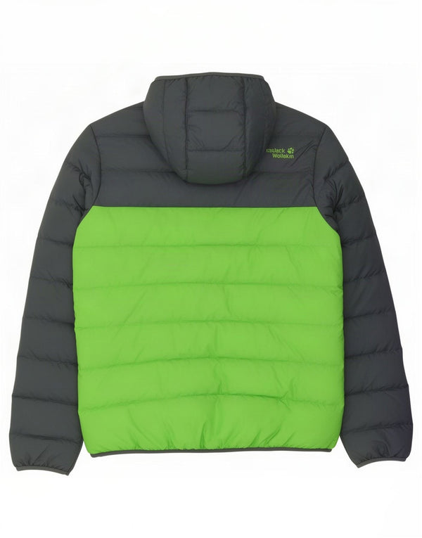 Giacca imbottita con cappuccio da uomo Jack Wolfskin UK 42 Large Green Colourblock