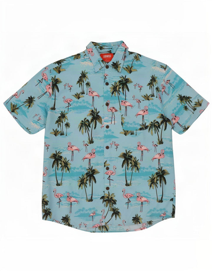 Camicia hawaiana a maniche corte da uomo Lowes grande blu