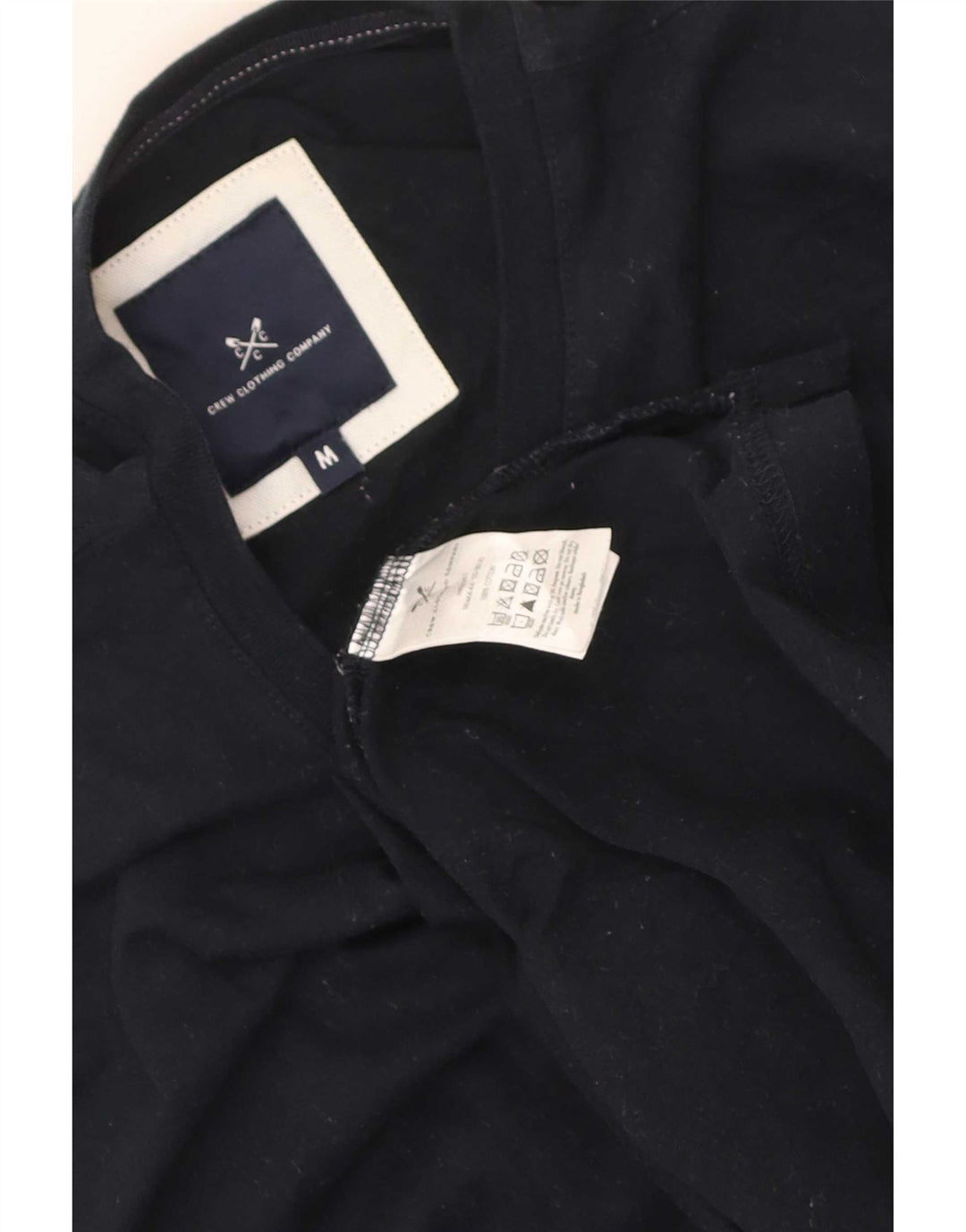 Crew Clothing T-shirt da uomo Top in cotone blu navy medio