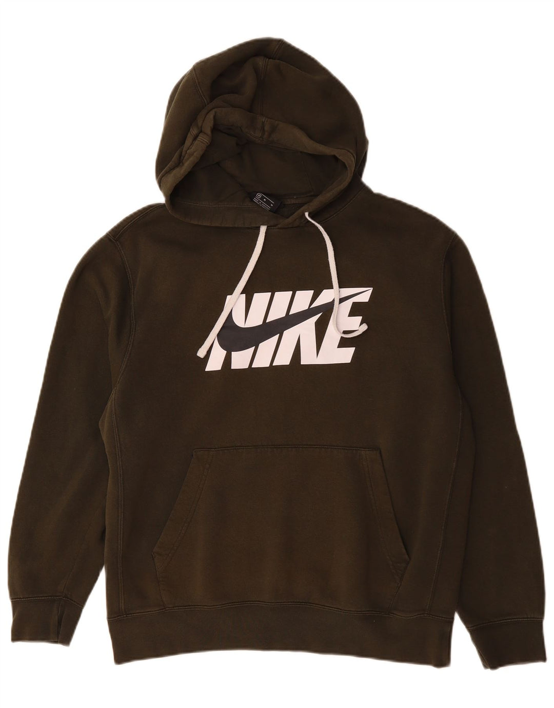 Felpa con cappuccio grafica Nike da uomo in cotone kaki medio