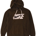 Felpa con cappuccio grafica Nike da uomo in cotone kaki medio