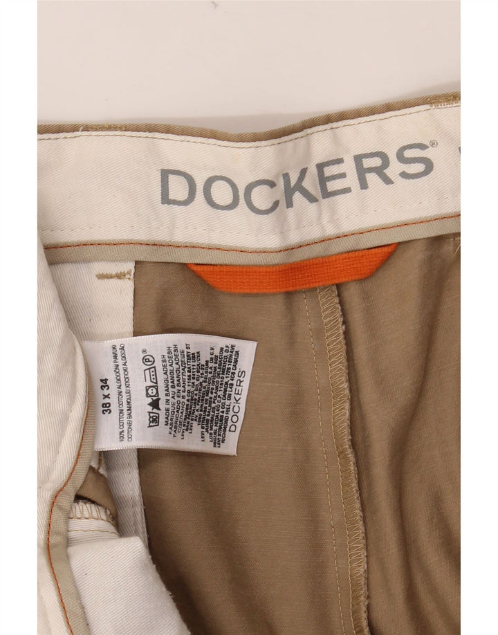 DOCKERS Pantaloni chino dritti da uomo W38 L34 Cotone beige